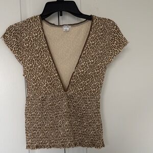 “Kimchi Blue” Beige and Brown Top